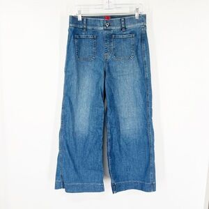 Spanx Cropped Wide Leg Shaping Jeans Patch Pockets